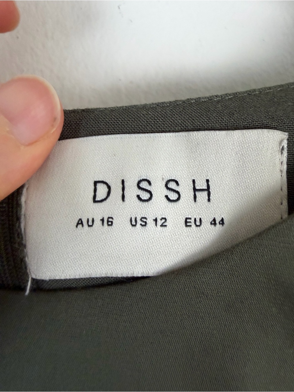 DISSH Ramsey Dark Olive Cotton Midi Dress Size 12 - Picture 3 of 5